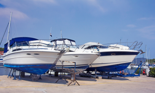 Boats in stroage out of the water